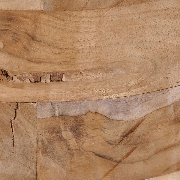 Hocker Novi Teak Massivholz, rund naturfarben
