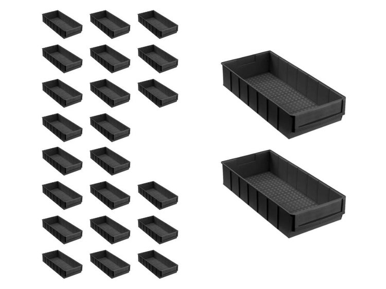 PROREGAL SuperSparSet 24 x Leitfähige Indurstriebox 400 B HxBxT 8,1 x 18,3 x 40 cm 4,7 Liter ESD Sortimentskasten