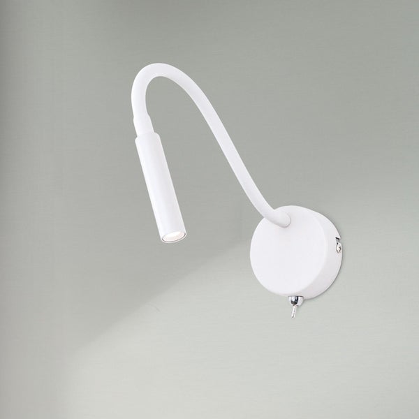 Moderne LED Wandleseleuchte mit flexiblem Arm und Schalter