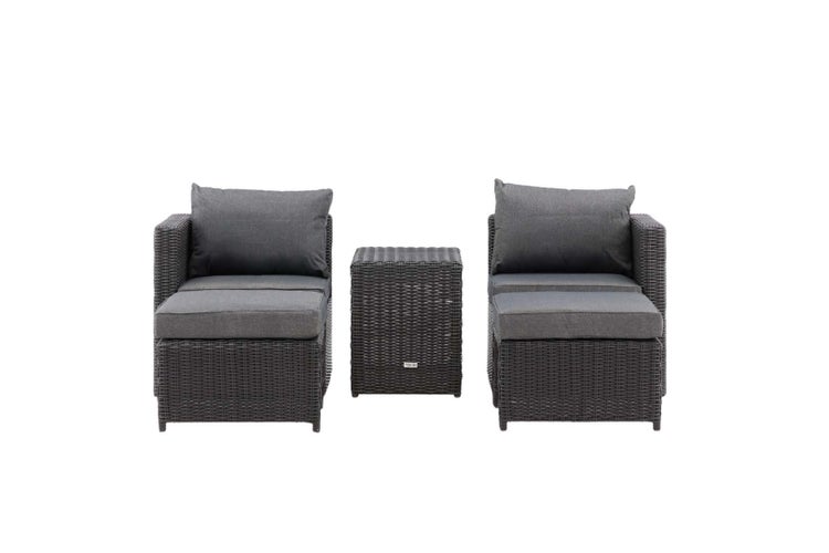 Quad Lounge-Set 5 Teile schwarz. 42 X 63 X 51 cm