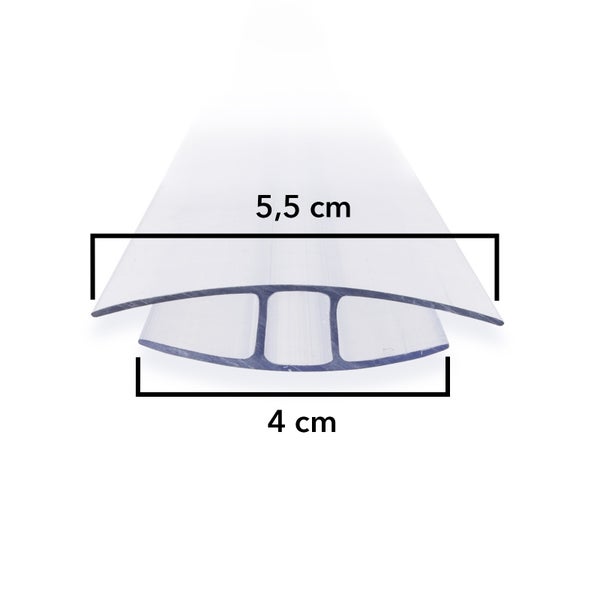 FLOORDIREKT Verbinder für Doppelstegplatten - H-Profil - 121 cm Länge - 6 mm Stärke
