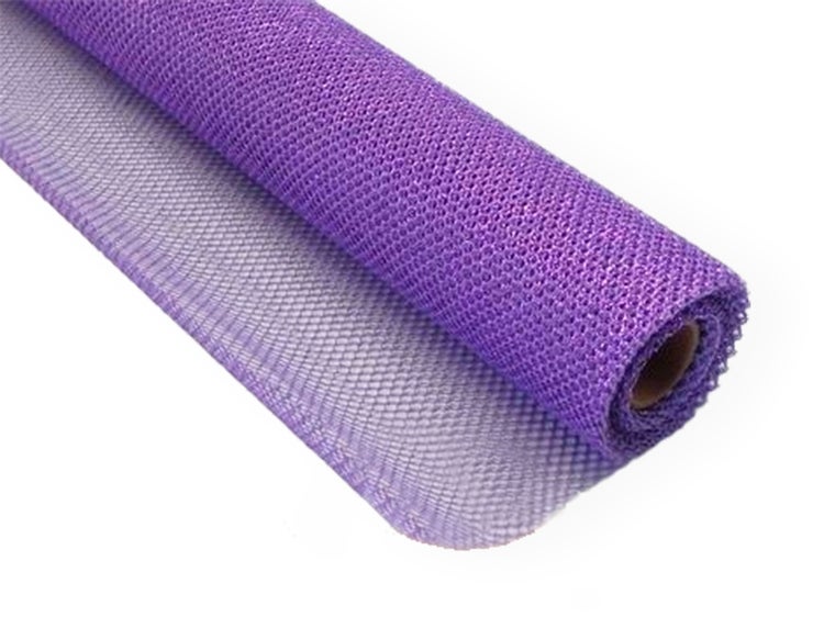 LAALU Maschenrolle mit Glitter lila 36 cm x 5 m