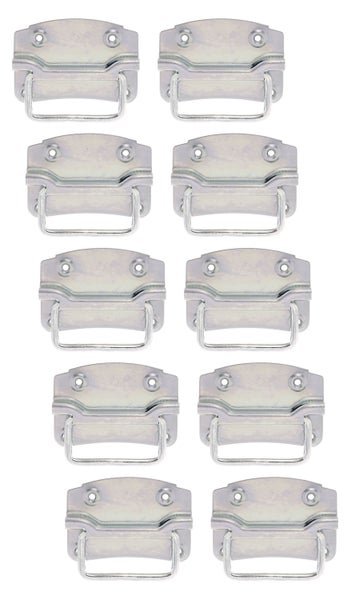 Set mit 10 Kistengriffen aus Metall mit Schraublöchern für Transportkisten und Koffer