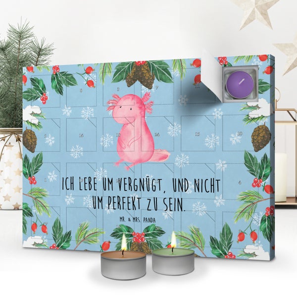 Mr. & Mrs. Panda Duftkerzen Adventskalender Axolotl null - Blau Pastell