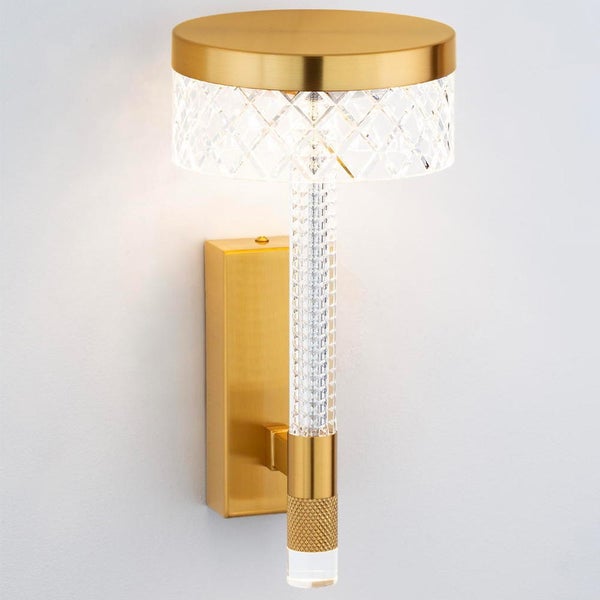 LED Wandleuchte Bion in Gold und Transparent 8W 490lm