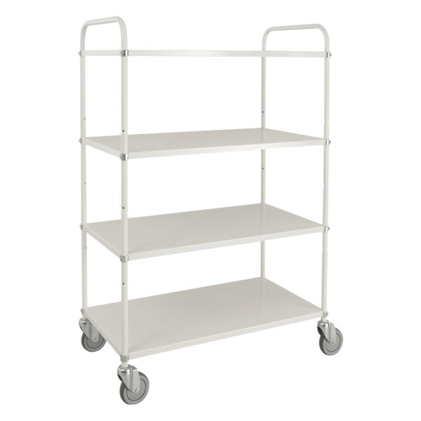 Servierwagen mit vier Ablageflächen und Rollen
