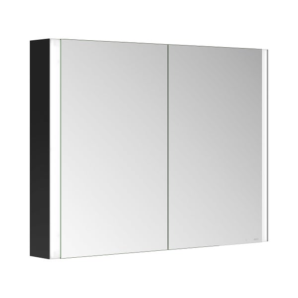 KEUCO Royal Mia Aufputz-LED-Spiegelschrank 100cm, 2 Türen, Seiten schwarz