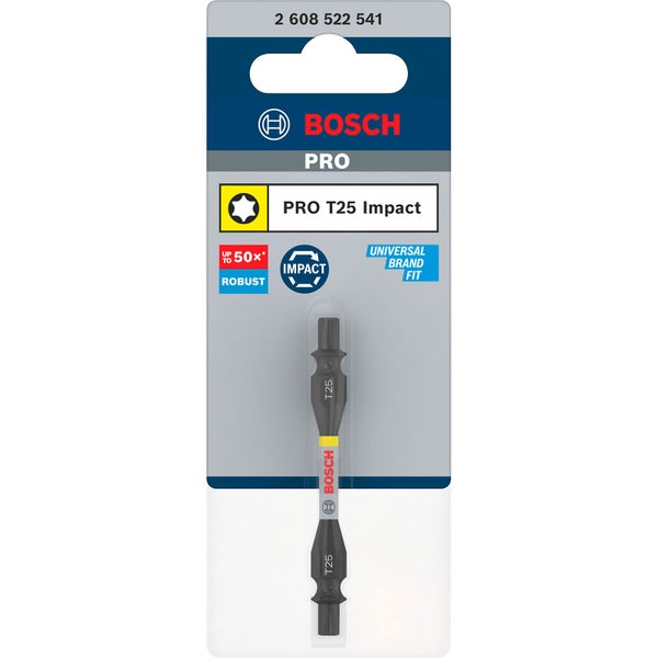 Bosch PRO Impact Schrauberbit mit Doppelklingen und Pick and Click-Einsätzen T25 65 mm - 2608522541