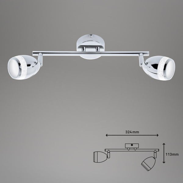 LED Deckenleuchte Badleuchte dreh- & schwenkbar 8W Chrom IP44 Metall Briloner