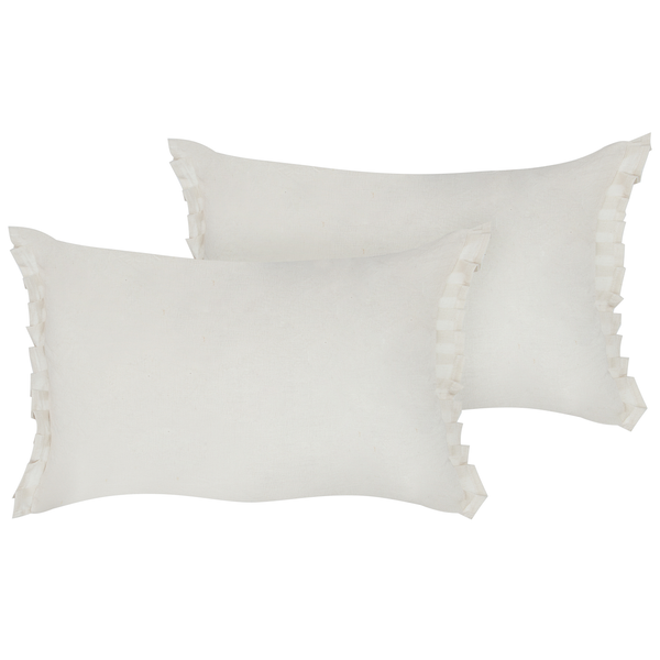 Dekokissen 2er Set SASSAFRAS Leinen 30 x 45 cm Cremeweiß Ohne Muster