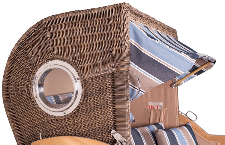 Strandkorb Rantum Grande Teak PE grey Dessin 580