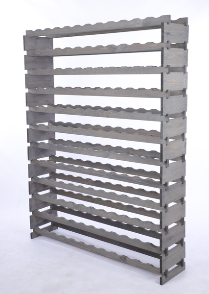 Weinregal VINOTECA FLEX PRO HxBxT 163x123x28cm 144 Flaschen auf 12 Ebenen Massives Kiefernholz Grau