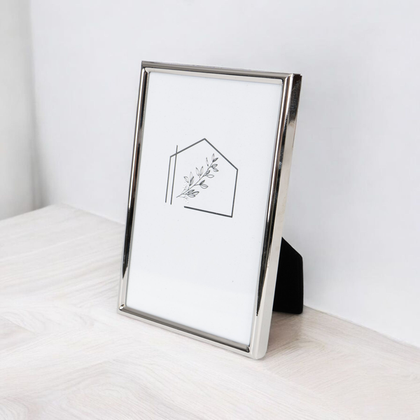  Queence Bilderrahmen | Fine Metal | Metallrahmen | Fotoformat: 10x15cm | silber | Minimalistisch
