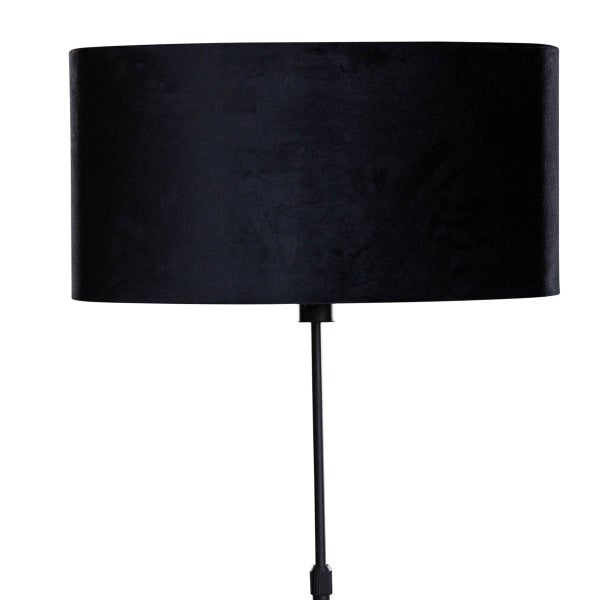 Stehleuchte Schwarz mit ovalem Samtschirm 50cm - Parte