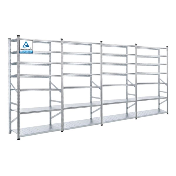 PROREGAL Fachbodenregal Proximo Stecksystem 250x600x60cm 7 Ebenen Beidseitig nutzbar Verzinkt