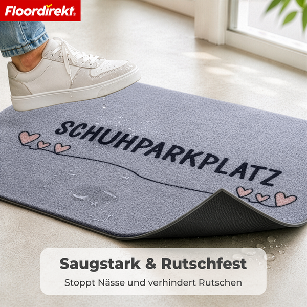 Floordirekt Fussmatte Schuhparkplatz mit rutschfester Unterseite und saugfähiger Oberfläche für den Innenbereich.