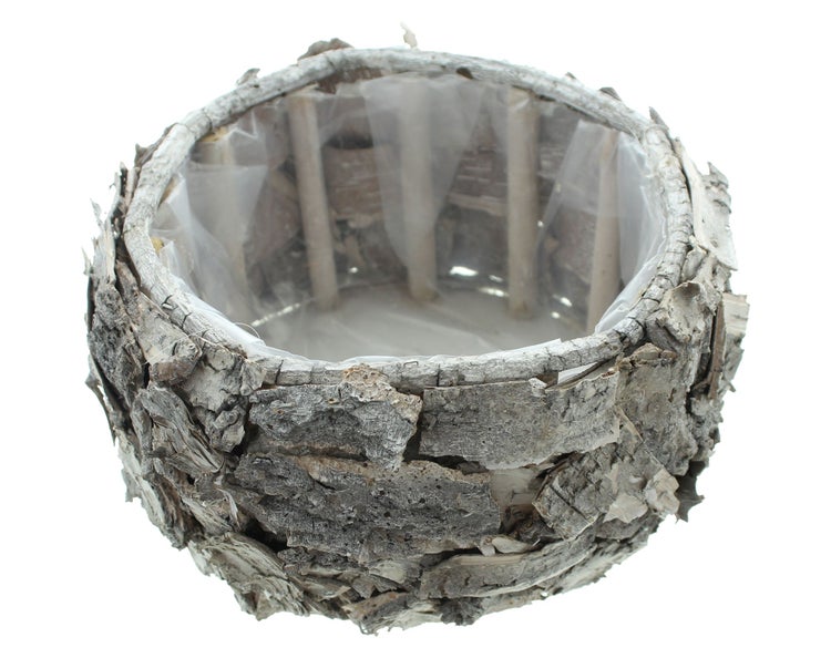 FRANK FLECHTWAREN | Pflanzer Birkenrinde, BIRKE, HOLZ, Ø 24 x 14 cm