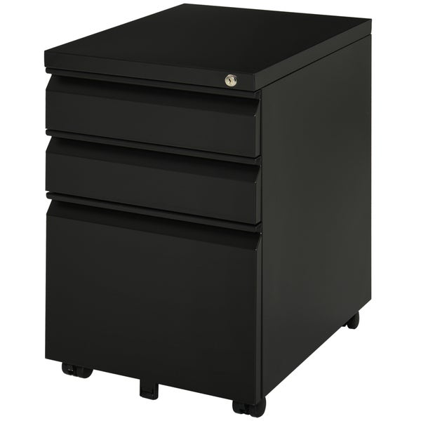 Vinsetto Rollcontainer, 39 x 48 x 60 cm, Stahl, Schwarz