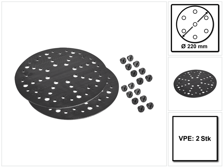 Festool Interface Pad IP STF D220/48-LHS 2 225 2 Stk. ( 2x 205418 ) 220 mm für Langhalsschleifer PLANEX LHS 2 225 EQ (I)