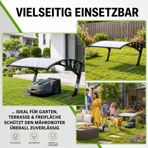 Vielseitige Mähroboter-Garage für Garten und Terrasse, bietet UV-Schutz, ist wetterfest und robust für zuverlässigen Schutz des Mähroboters.