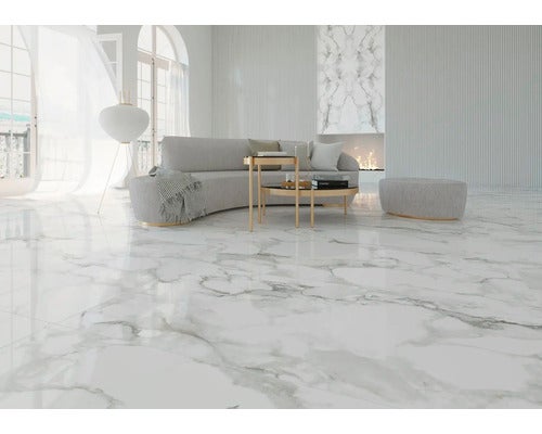 Wand- und Bodenfliese Haute white 60x120cm poliert