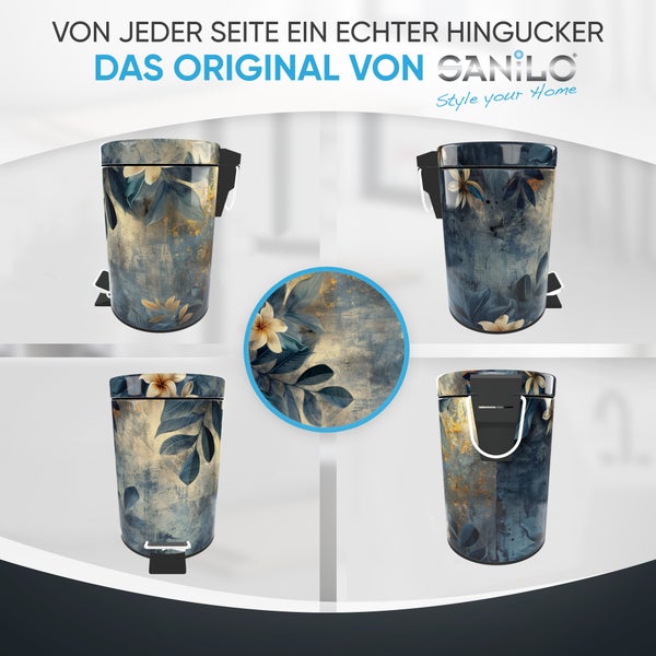 CANILO Treteimer mit Blumenmuster aus verschiedenen Perspektiven