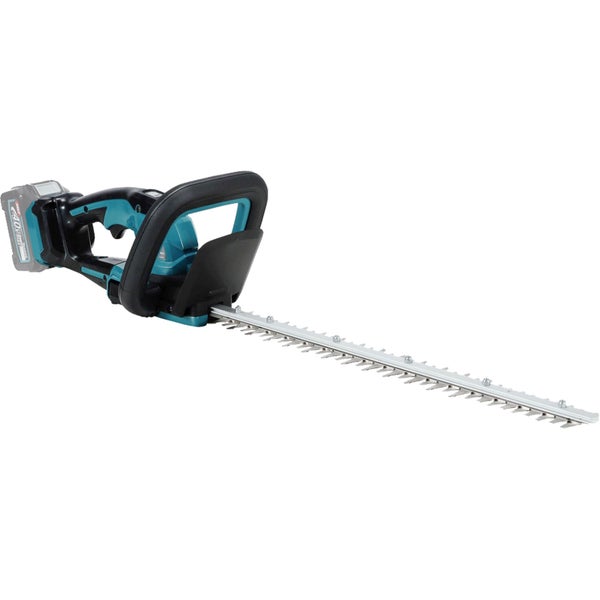 Makita Akku-Heckenschere 40 Volt maximal mit langem Schneidemesser und ergonomischem Griff.