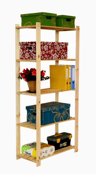 PROREGAL Holzregal Pinepeak HxBxT 170 x 80 x 38 cm 5 Fachboden 1,2 cm Dickes Kiefernholz Natur