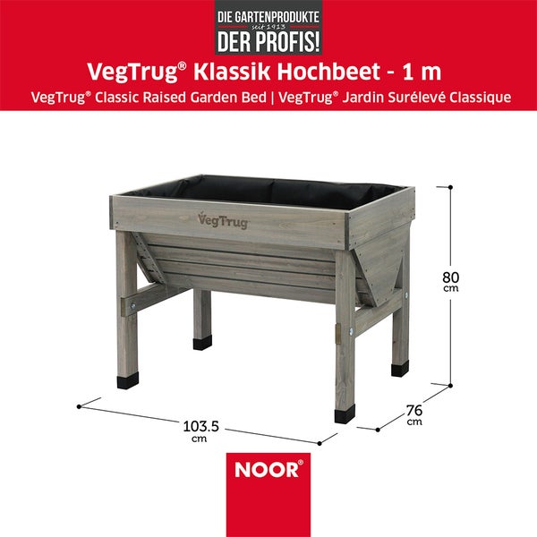 VegTrug® Klassik - Grey Wash - 1,0 m (103x76x80 cm)