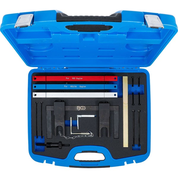 Motor-Einstellwerkzeugsatz im blauen Koffer