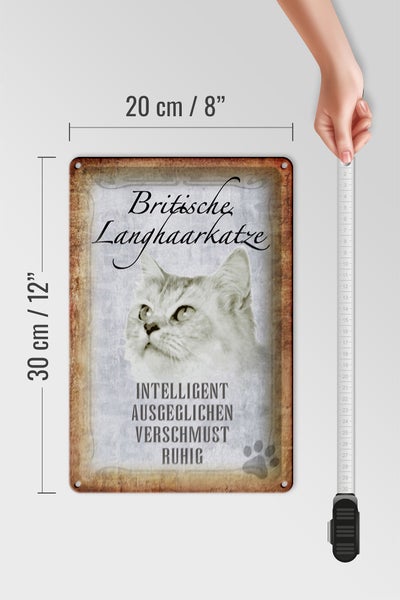 Blechschild Spruch 20x30cm britische Langhaarkatze Schild
