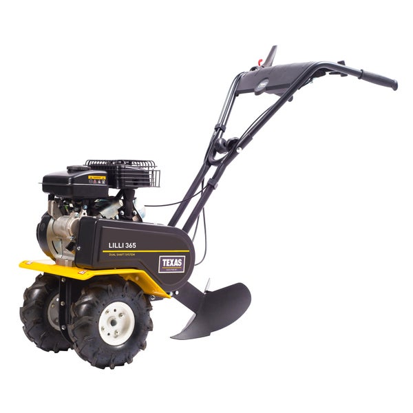 Benzin Gartenfräse Texas Lilli 365TG – 60 cm Arbeitsbreite, 78,5 cm³ Motor, Rückwärtsgang, Bodenhacke mit Pflug und Rädersatz