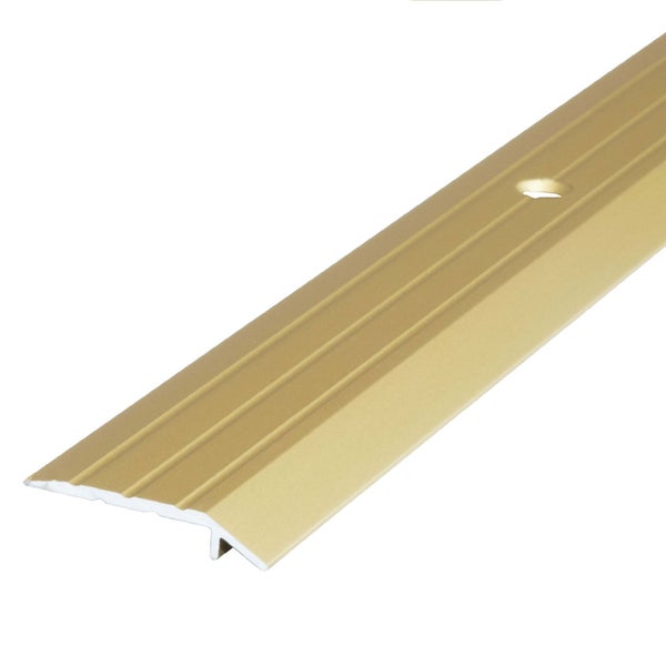 Gebohrtes Übergangsprofil aus Aluminium mit geriffelter Oberfläche für Bodenbeläge.