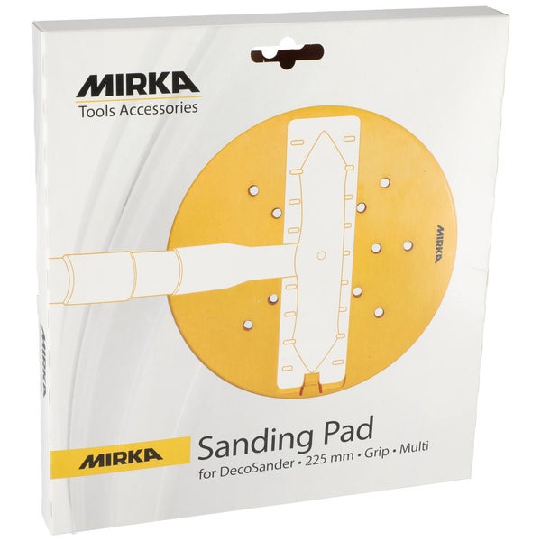 Mirka Schleifpad Ø 225mm Klett / für DecoSander Stabschleifer / für glattes Wand- & Deckenfinish, Trockenbau, Detailarbeiten