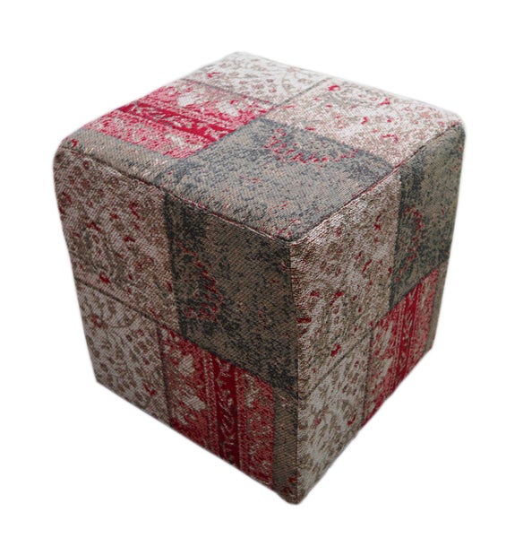 Pouf Hocker handgefertigt Multi Quadrat 42 cm