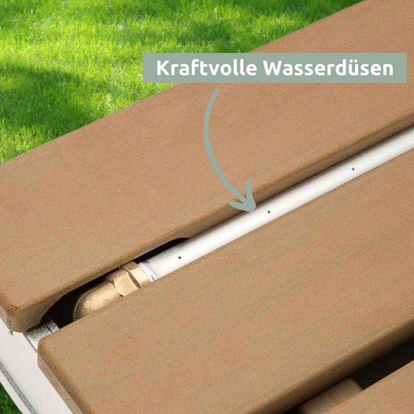Detailaufnahme eines praktischen Tragegriffs an einem Produkt.