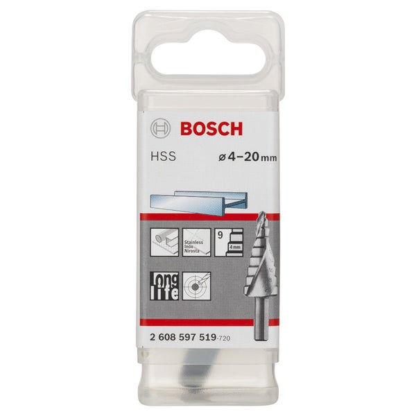 Bosch Stufenbohrer HSS 9 Stufen 4 - 20 mm - 2608597519