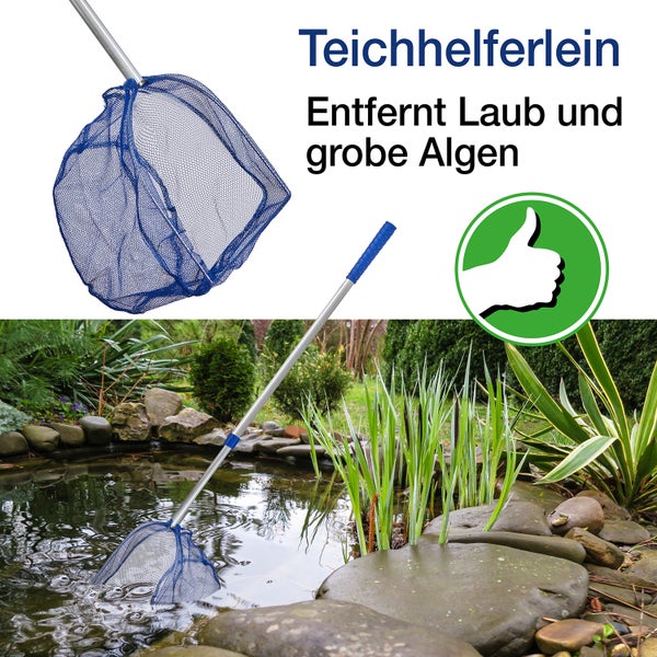 BigDean 2x Kescher für Kinder - Teleskop Kinderkescher - 75cm lang - Zum Fangen von Fischen - Für Teich, Wasser & Pool - Angelkescher klein - Kinderspielzeug Teichkescher Nylon-Netz