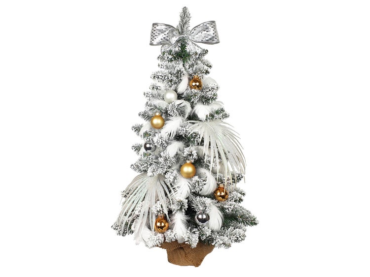 LAALU Geschmückter künstlicher Weihnachtsbaum POLAR GOLD 60 cm mit LED-BELEUCHTUNG IM TOPF