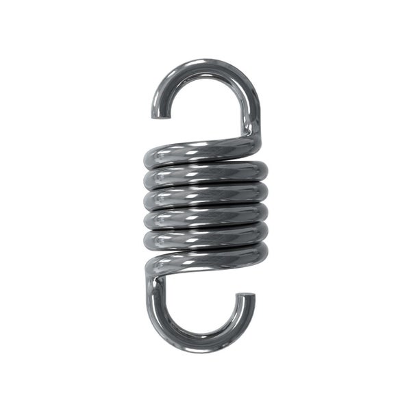 Zugfeder aus Metall mit Haken an beiden Enden