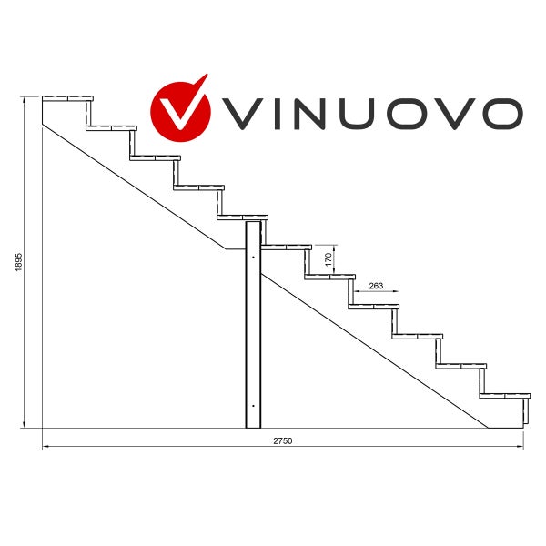 Vin Nuovo Treppen-Schema mit Maßen