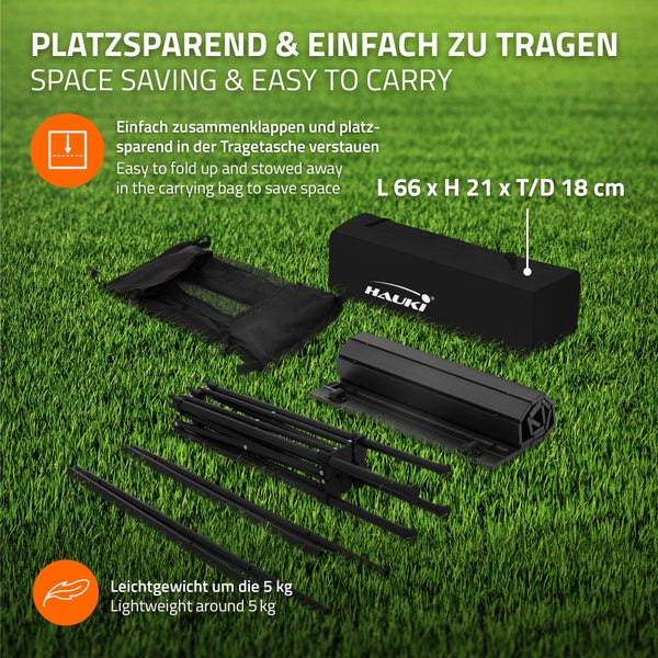 Hauki Campingmöbel Set 3tlg. Campingtisch faltbar Schwarz mit 2 Campingstühlen Schwarz, Camping-Set für 2 Person mit Tragetasche, Alu Klapptisch mit 2 Angelstuhl, Sitzgarnitur Sitzgruppe Gartenmöbel