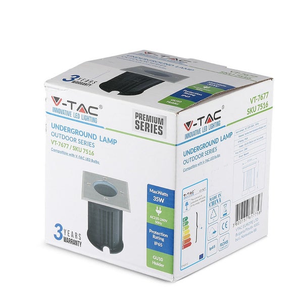 Verpackung einer V-Tac Untergrundleuchte für den Außenbereich