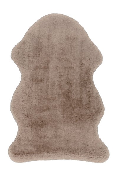 Hochflor Teppich Xenia Taupe Uni 60 x 90 cm