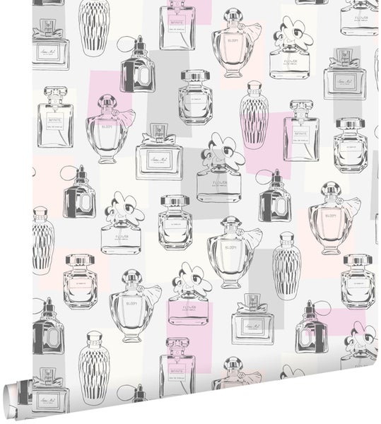 Tapete mit Parfümflaschen-Motiv