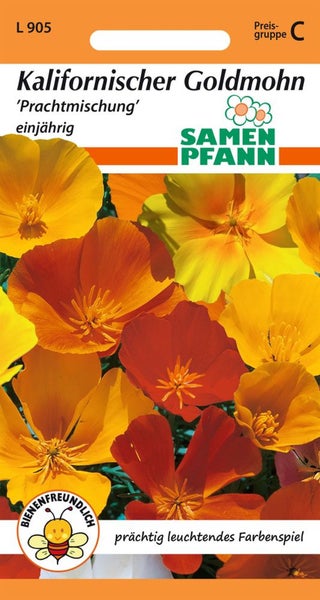 Samenpackung Kalifornischer Goldmohn Prachtmischung, einjährig