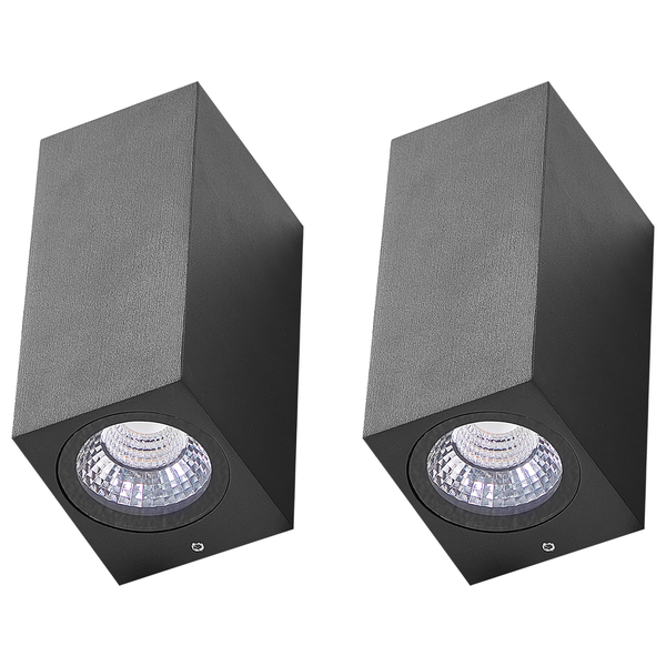 LED Außenwandleuchte 2er Set ANDREWS Schwarz
