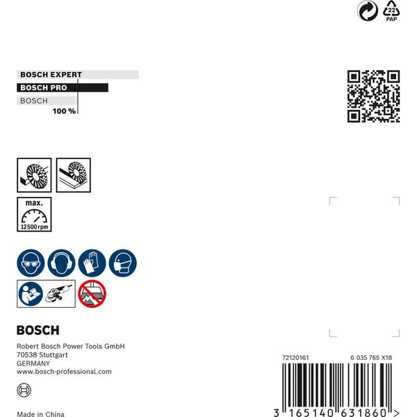 Bosch Produktinformationen, inklusive Sicherheitshinweise und technischer Daten