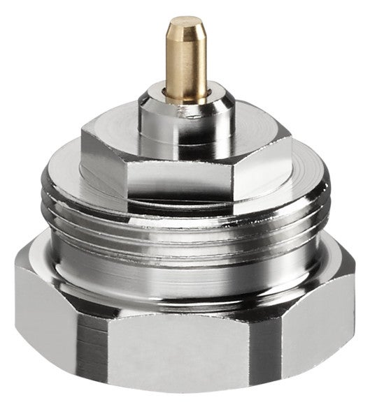 Thermostat-Ventileinsatz aus verchromtem Metall mit Messingstift für Heizkörper.