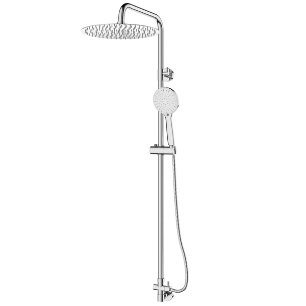 EcoRain 30% Wassersparender Regendusch-Duschset Tyler 30 CM Rund - Handbrause 12 CM - Hoher Druck - Universell - Anti-Kalk Duschkopf - Chrom